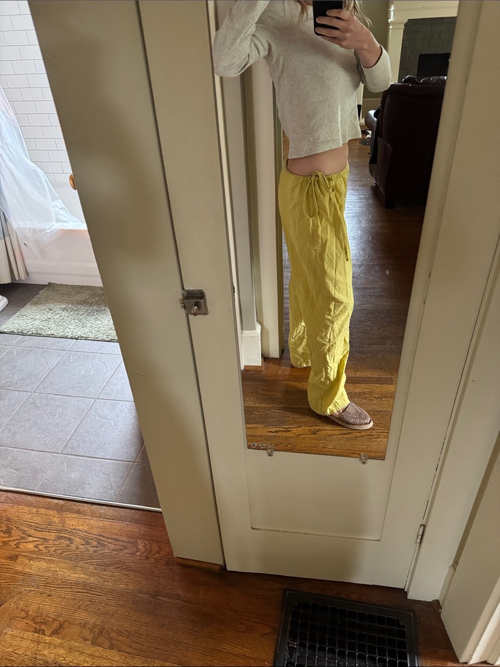 Lightweight Yellow Tie-Waist Lounge Pants - Women - Picture 2 of 3